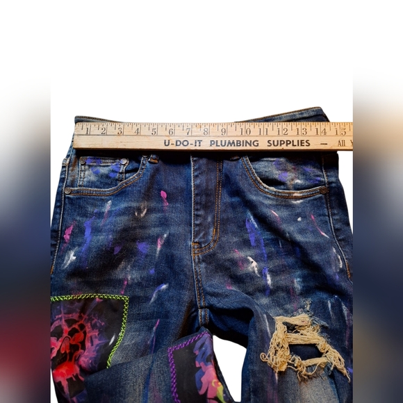 Sugarhill Men Psychedelic Jeans 30×31 Distressed Stretch Denim - Picture 8 of 9